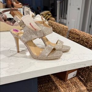 Michael Kors Sparkling Gold Heels